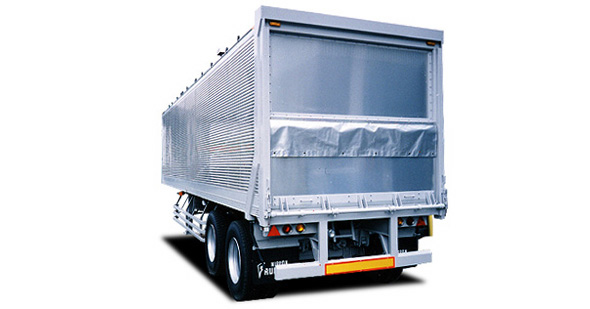 A van type bulk trailer suitable for mass transport of powders and granules