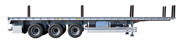 A versatile trailer suitable for multipurpose transport of heavy items such as steel materials and long structures