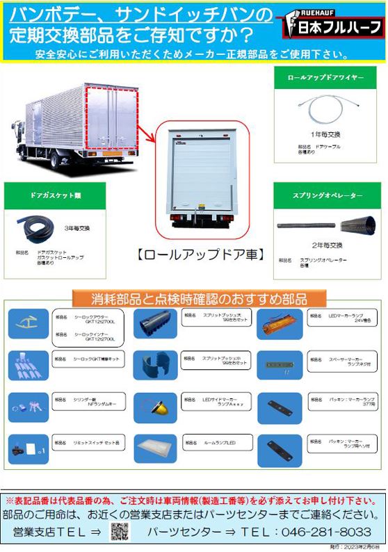 各製品の定期交換部品パンフレット